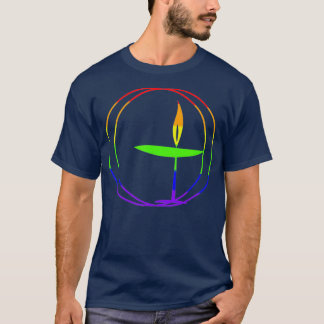 T-shirt Chemise Universaliste Unitaire Flamme Colorée