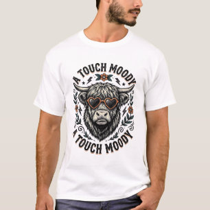 T-shirt Chemise Vache Lunatique Gravure Vintage Animal de