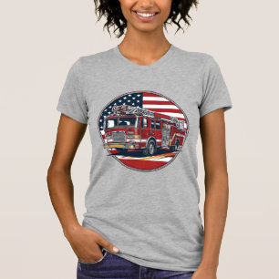 T-shirt Chemise vectorielle Cercle Drapeau Américain Camio
