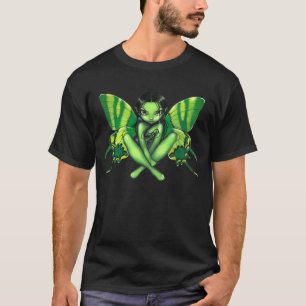 T-shirt Chemise verte de fée d'imaginaire de papillon