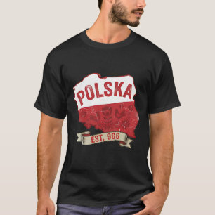 T-shirt Chemise vintage avec carte de Pologne – Fierté pol