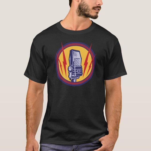 T-shirt Chemise vintage de microphone (Devant)