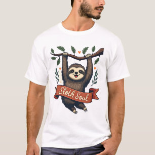 T-shirt Chemise vintage de paresseux mignon accroché pour