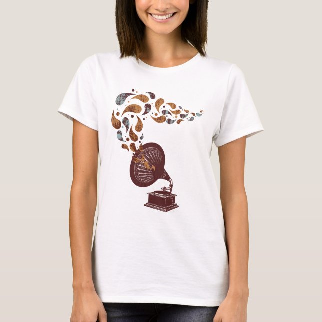T-shirt Chemise vintage de phonographe (Devant)