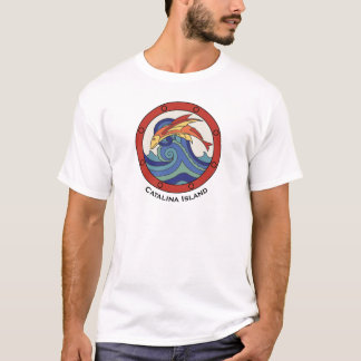 T-shirt Chemise vintage de tuile de poissons de vol d'île