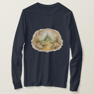 T-shirt Chemise vintage émeraude du château à manches long