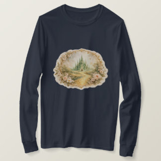 T-shirt Chemise vintage émeraude du château à manches long