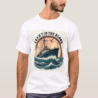 T-shirt Chemise Vintage Fraternité de Pêche de Port en Mer