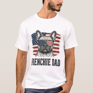 T-shirt Chemise Vintage Frenchie Dad Bulldog Patriotique_1