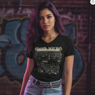 T-shirt Chemise vintage « GOD NEWS »