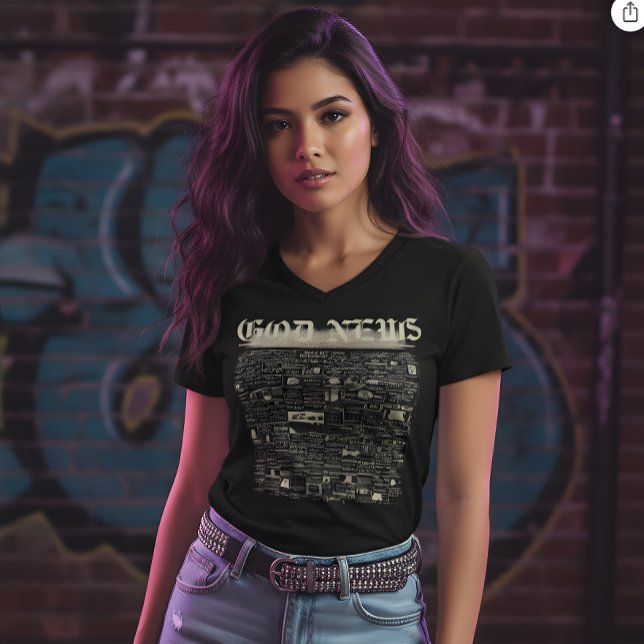 T-shirt Chemise vintage « GOD NEWS » (Créateur téléchargé)