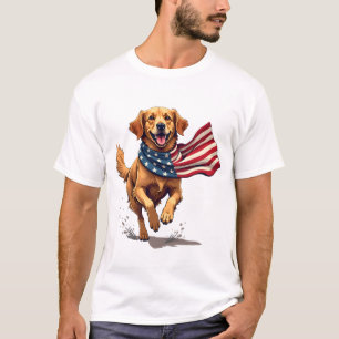 T-shirt Chemise vintage gravure Freedom Golden Retriever