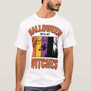 T-shirt Chemise Vintage Halloween Sorcières Balai de Sorci