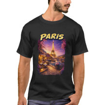 Chemise Vintage Paris Tour Eiffel Coucher de Solei