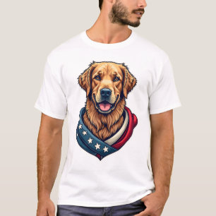 T-shirt Chemise vintage pour chien Patriotique Retriever F