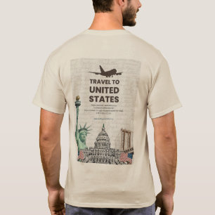 T-shirt Chemise vintage pour voyager aux États-Unis avec i