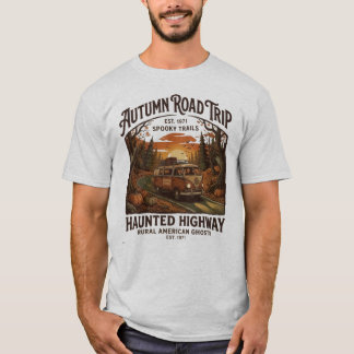 T-shirt Chemise Vintage Spooky Automne Road Trip Camionnet
