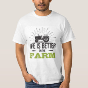T-shirt Chemise Vintage Tractor Farm Life   Homme Country