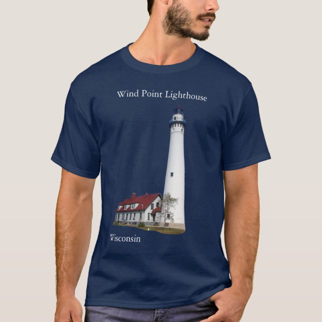 T-shirt Chemise Wind Point Lighthouse lettrage blanc (Devant)