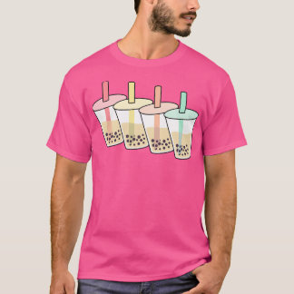 T-shirt Chemises à thé à bulle rétro Femmes Boba Milk Tea 