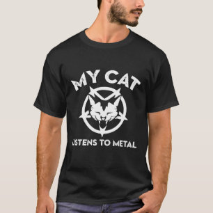 T-shirt Chemises Chat Mon Chat Écoute En Métal T Chemise