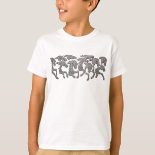T-shirt Chemises Chevaux Sauvages pour Enfants Cheval Art 