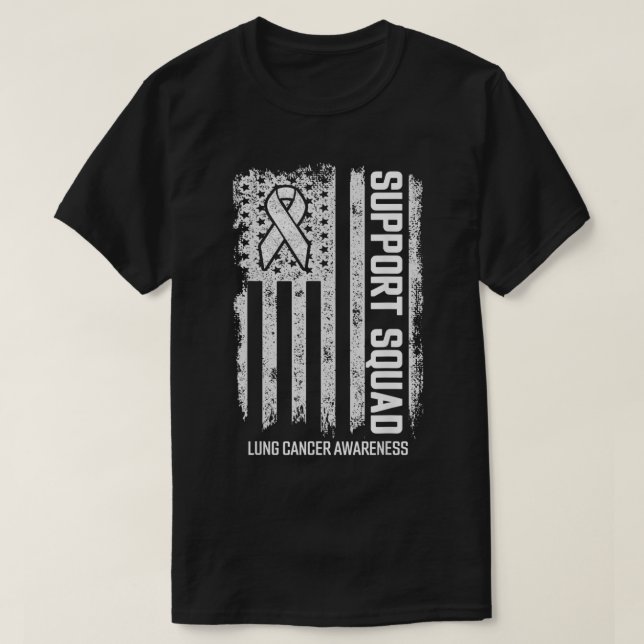 T-shirt Chemises contre le cancer du poumon Soutien à l'éq (Design devant)