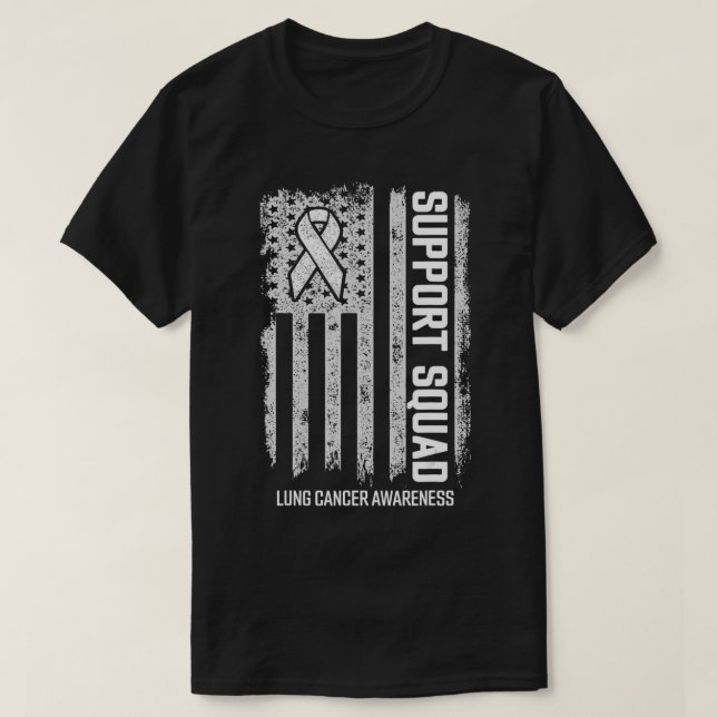 T-shirt Chemises contre le cancer du poumon Soutien à l'éq (Design devant)