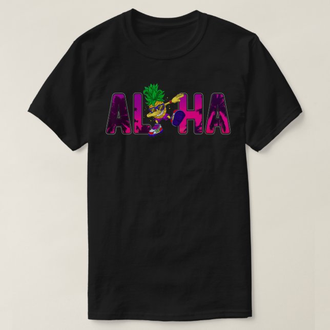 T-shirt Chemises d'ananas pour femmes Hommes Dabbing Aloha (Design devant)