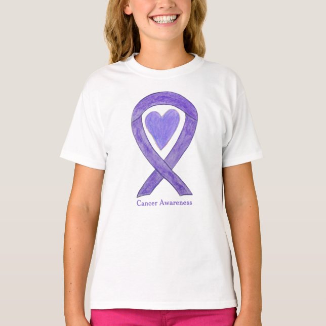 T-shirt Chemises d'art Coeur de ruban de sensibilisation a (Devant)