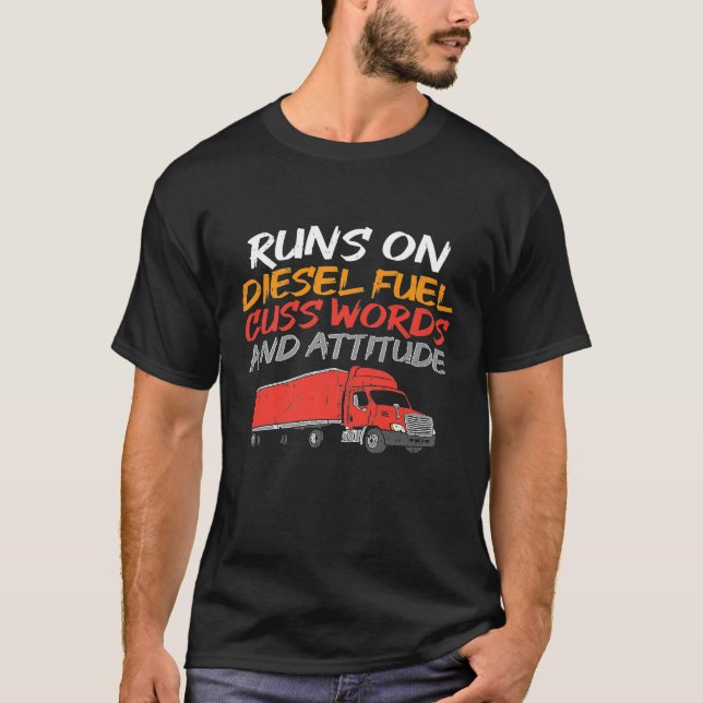 T-shirt Chemises de camion diesel Roulez Chemises de charb (Devant)