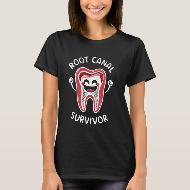 T-shirt Chemises de Canal Racine Drôle J'ai survécu Mon Ca (Devant)