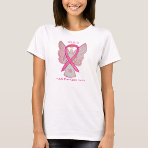 T-shirt Chemises de cause personnalisées Angel de ruban de