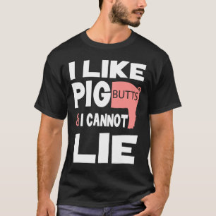 T-shirt Chemises De Cochon Drôle J'Aime Les Boutons De Coc
