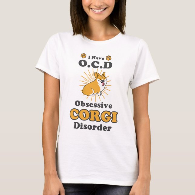 T-shirt Chemises de corgi d'OCD (Devant)