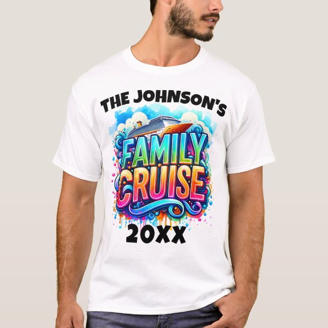 T-shirt Chemises de croisière familiales personnalisées av (Devant)