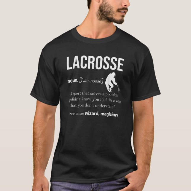 T-shirt Chemises de crosse Mens Lacrosse Joueur Lâcheuse B (Devant)