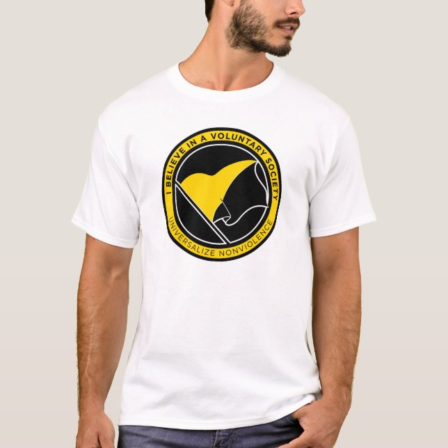 T-shirt Chemises de drapeau d'AnCap (Devant)