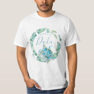 T-shirt Chemises de famille baby shower Papa Tortue tropic