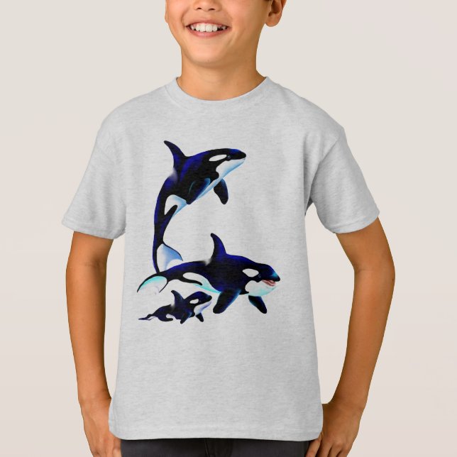T-shirt Chemises de famille d'épaulard (Devant)