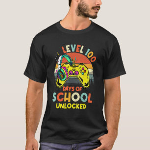 T-shirt Chemises de jeu Niveau 100 Jours d'école débloqué,