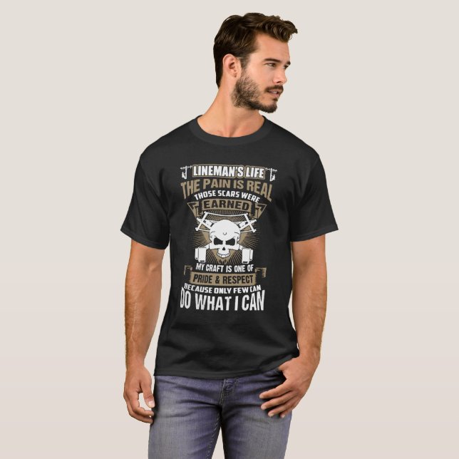 T-shirt Chemises de la vie du monteur de lignes (Devant entier)