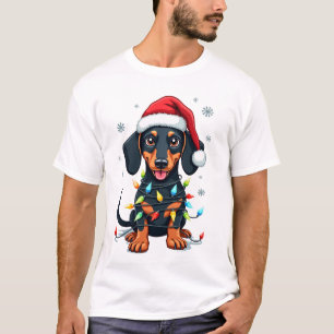 T-shirt Chemises de Noël d'Arbre de Chiens de Teckel Cadea