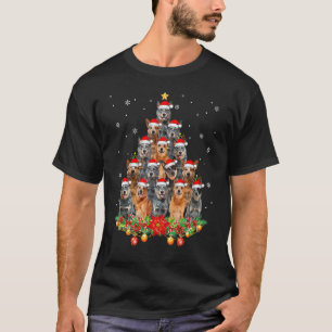 T-shirt Chemises de Noël d'Australian Cattle Dogs Tree Xma