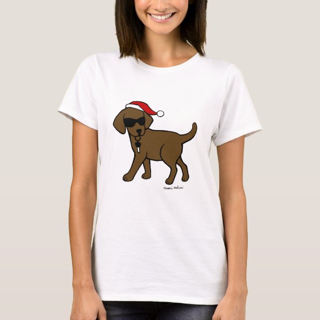 T-shirt Chemises de Noël de bande dessinée de Labrador de (Devant)