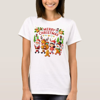T-shirt chemises de noël femmes et santa claus tracker