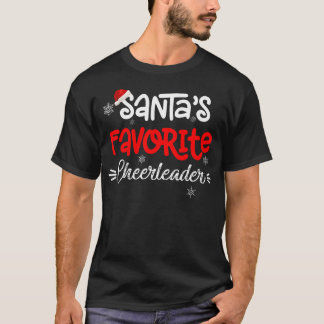 T-shirt Chemises de Noël Père Noël Favori Pom-pom girl Fun
