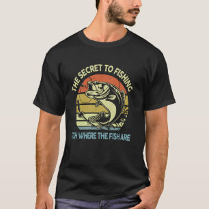 T-shirt Chemises de pêche amusantes Papa Bass Pêcheur Où l