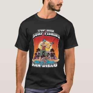 T-shirt Chemises de pêche en surf pour hommes Top Rod San