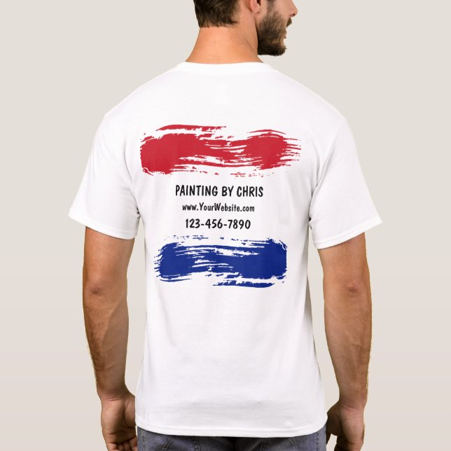 T-shirt Chemises de travail d'affaires de peintre (Dos)